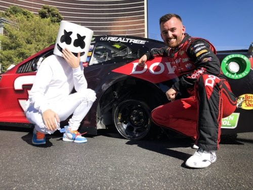 Another PR Stunt: Marshmello Rides with NASCAR for Burnout Boulevard