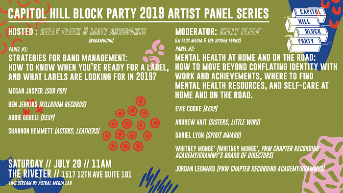 The 2019 Capitol Hill Block Party Artist Panel Series Goes Down July 20th