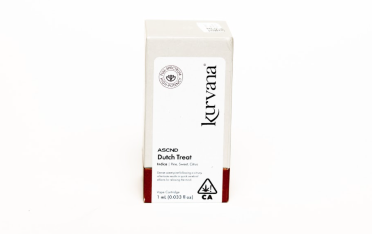 The Kurvana Dutch Treat Vape Cartridge Review Featuring Cannabis Derived Terpenes With Distillate From The Sherbinskis Dispensary On Fairfax in Los Angeles