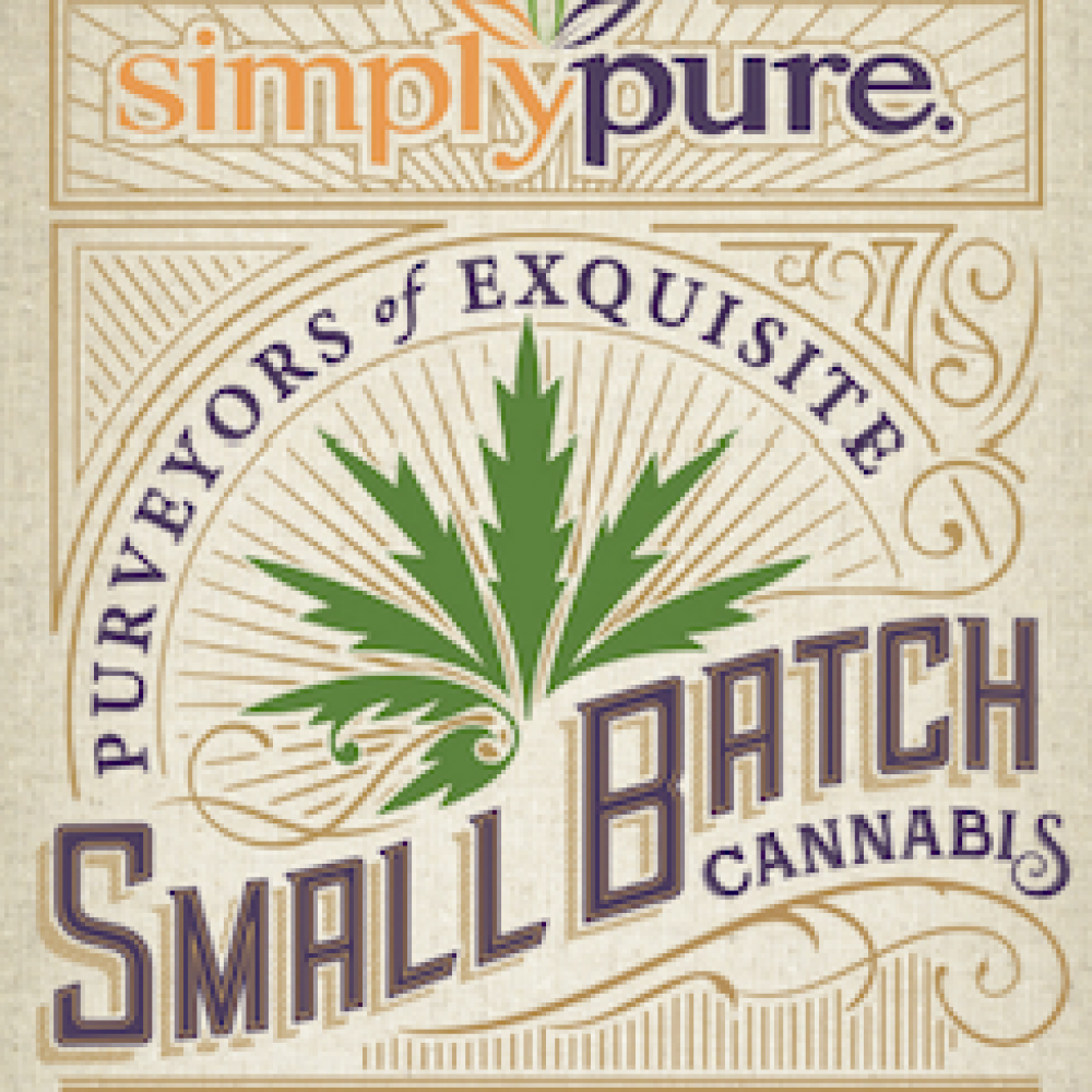 Simply pure small batch cannabis flyer