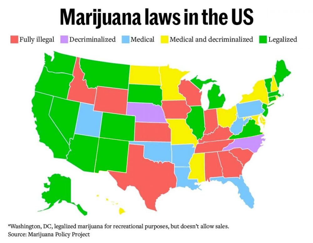 US State's Current Cannabis Legalization Status and Efforts Towards Reform in 2021