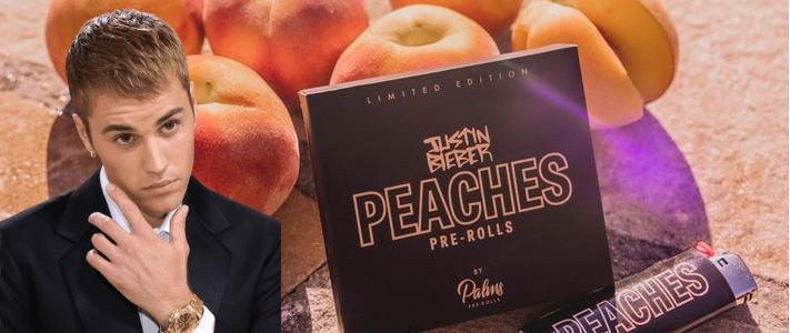 Justin Bieber and Palms Premium Team Up to Offer Limited-Edition "Peaches" Cannabis Line in CA, FL, NV, and MA