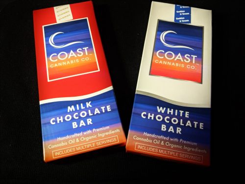 Coast Cannabis Infused Milk and White Chocolate Bars from ASCEND Boston Review