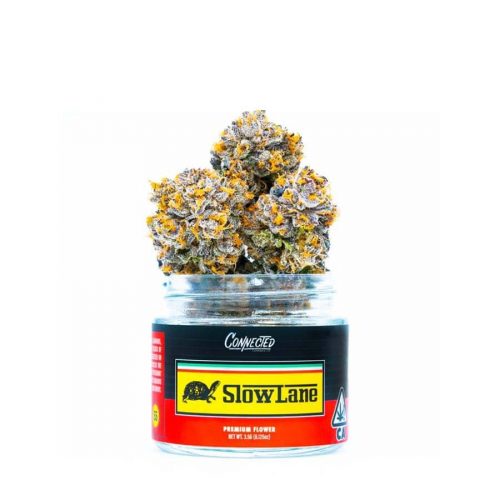 Slow Lane Strain by Connected Cannabis Is An Indica-Leaning Hybrid With Creamy Vanilla Flavors