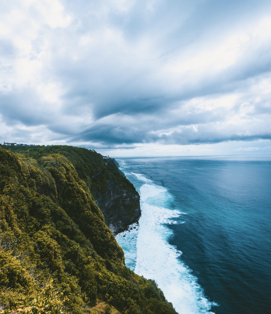 cliff overlooking ocean in