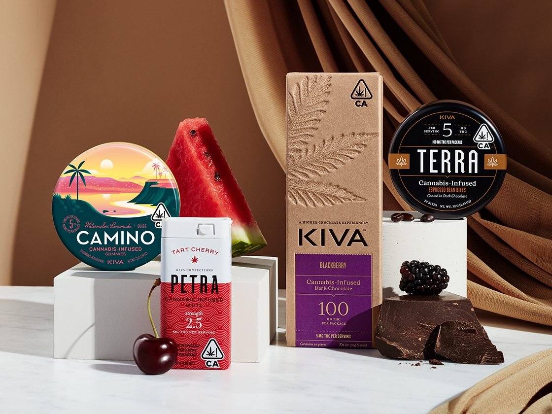 Lineup of edibles offered by Kiva confections.