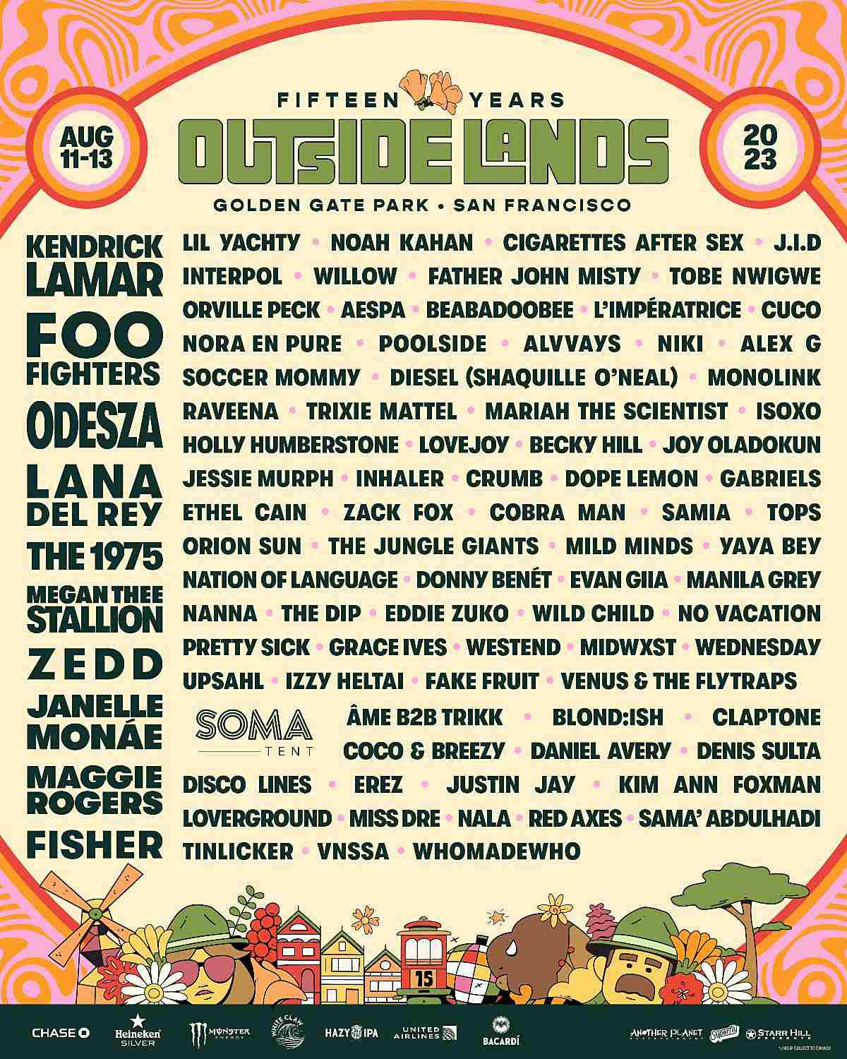 Outside Lands Festival 2023 lineup