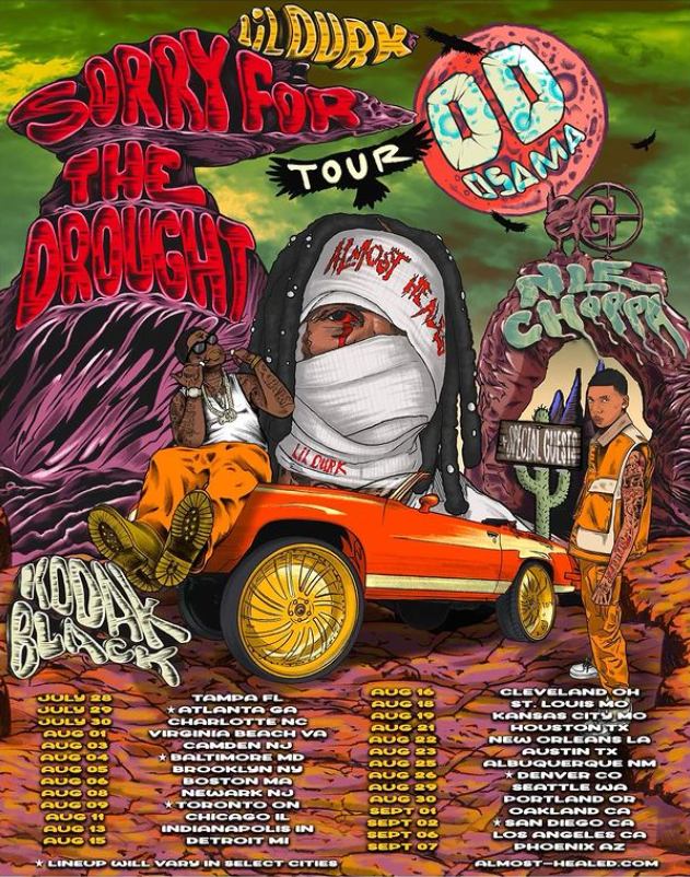 Lil Durk sorry for the drought tour dates. Summer hip-hop tours 2023