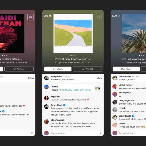 Bandcamp Listening Party chat