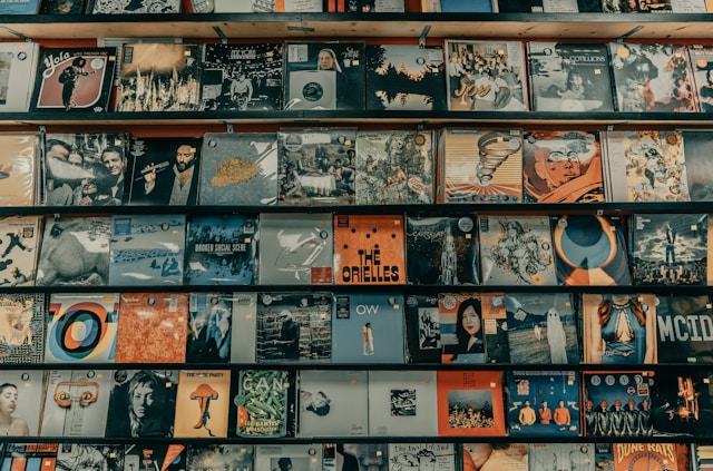 Records on a wall