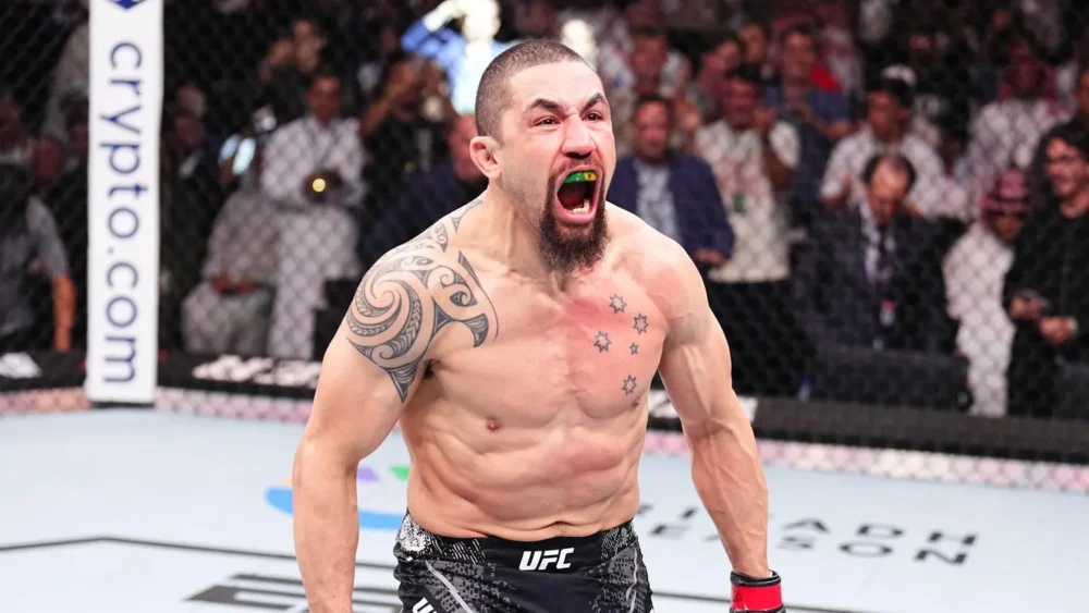 UFC middleweight Robert Whittaker scored a highlight reel first-round knockout over unranked Ikram Aliskerov in UFC Saudi Arabia's main event.