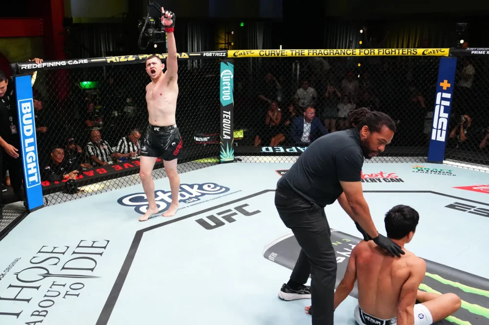 UFC featherweight Steve Garcia scored a first-round TKO over Seung Woo Choi at UFC Vegas 94.