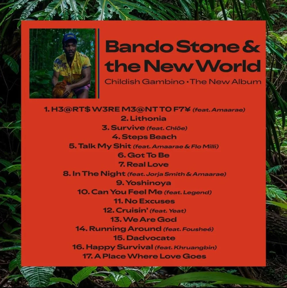 Childish Gambino's Last Album "Bando Stone and The New World" Released On July 19