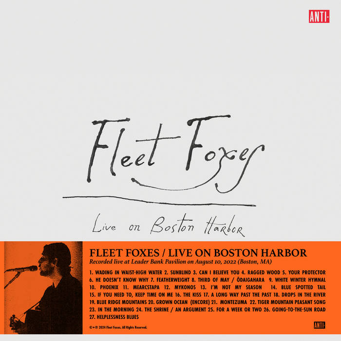 Fleet Foxes "Live on Boston Harbor" album cover