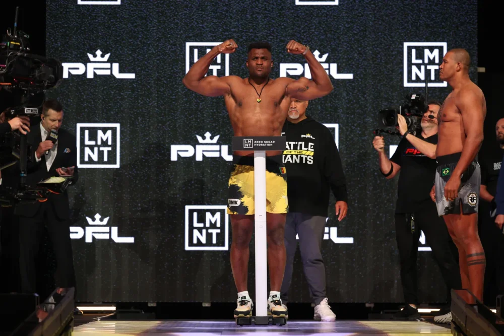 PFL heavyweight Francis Ngannou defeated Renan Ferreira via first round KO at PFL: Battle of the Giants.