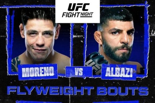 UFC flyweights Brandon Moreno and Amir Albazi headline UFC Edmonton in Edmonton, Alberta, Canada.