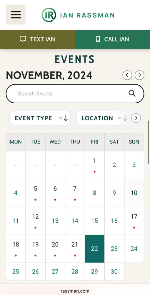 Rassman Payments Dynamic Cannabis Events Calendar for the Community