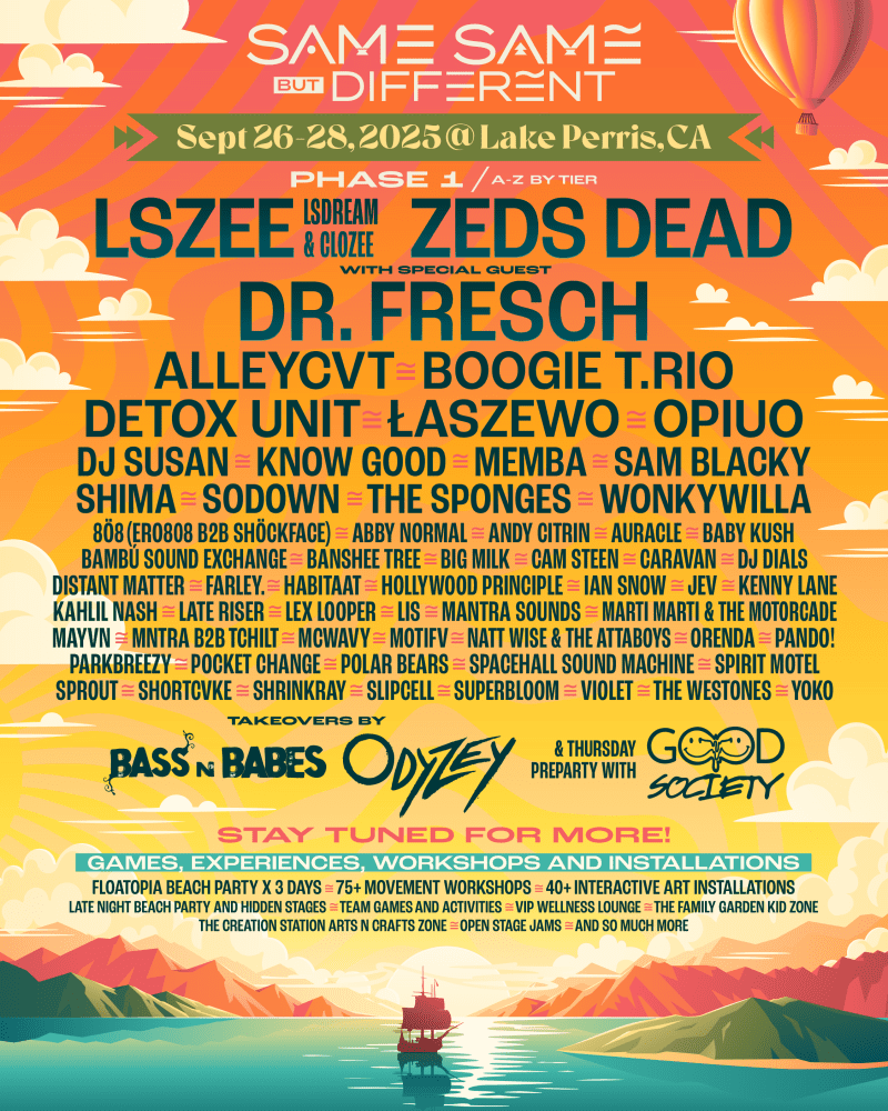 Same Same But Different Festival Hits Lake Perris, CA September 26-28, 2025