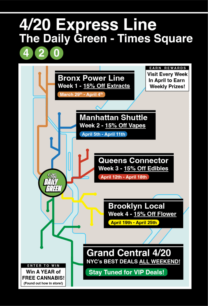 Win a Year of Free Weed From MFNY at The Daily Green Dispensary in New York City