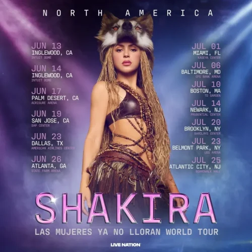 Shakira Brings Las Mujeres Ya No Lloran World Tour To Intuit Dome In Los Angeles June 13-14, 2026